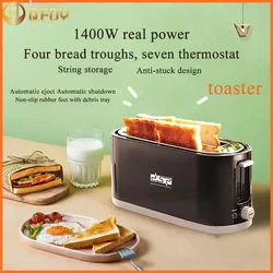 4 Pieces 7 Gears Household Toaster Bread Oven Automatic Sandwich Maker Breakfast Machine Double-side Heating Baking Tool 220V