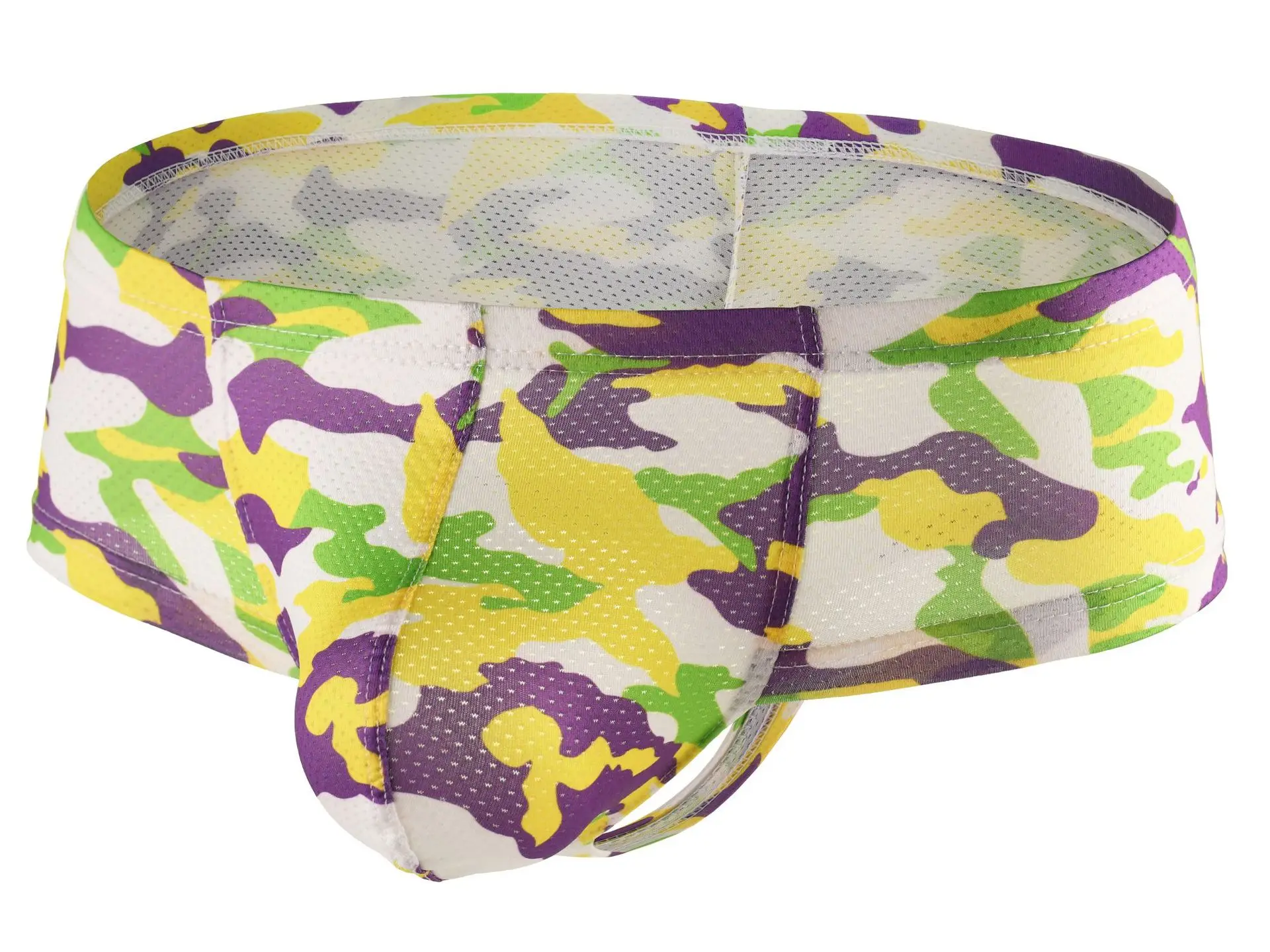 Mens Young Student Low Rise Boxer Briefs Cartoon Camouflage Print J&K Style Elastic Male Underpants