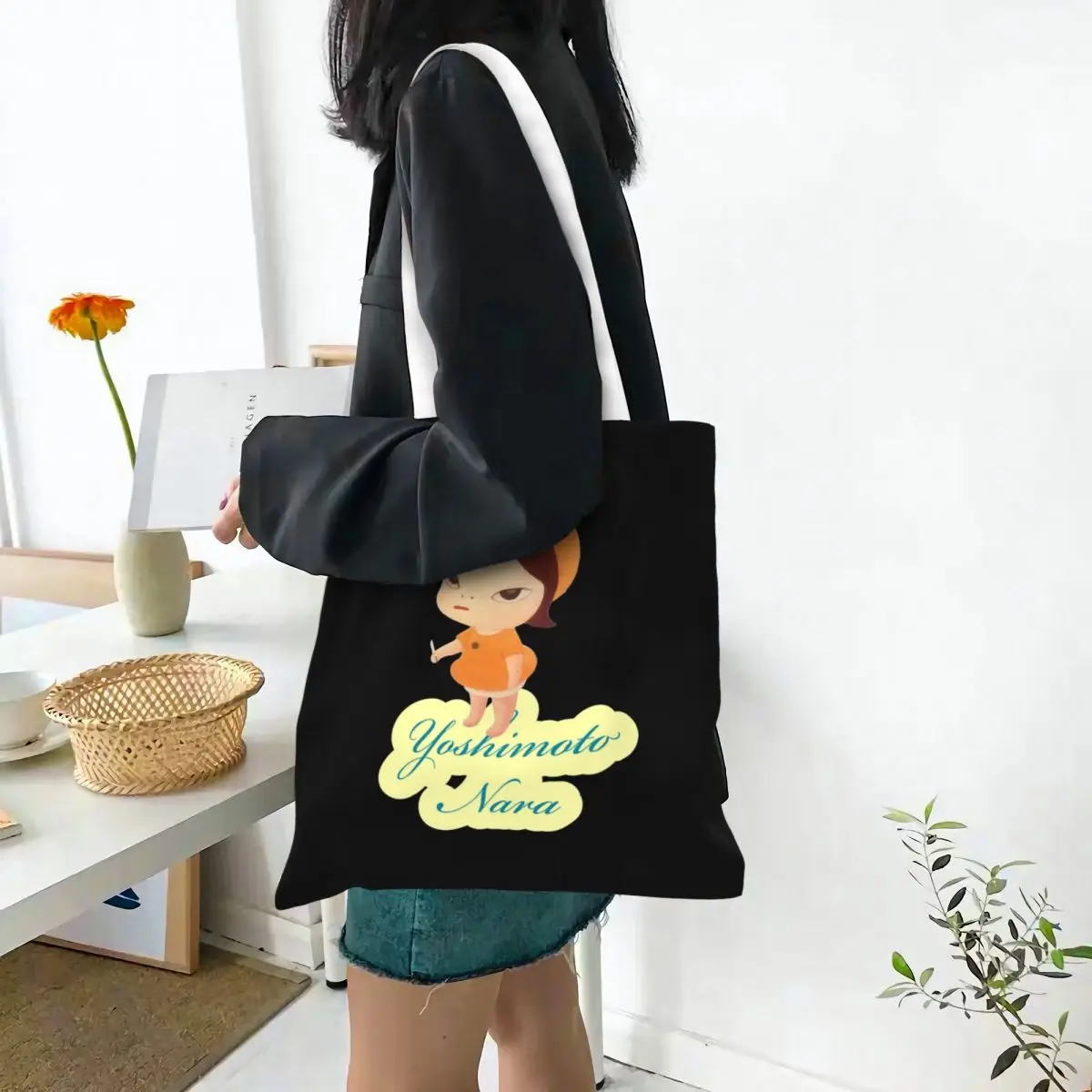 The Lazy Way To Yoshimoto Nara Really Need Canvas Tote Bag Fashion Large Capacity Shopping Bag for Women Shopping Bags