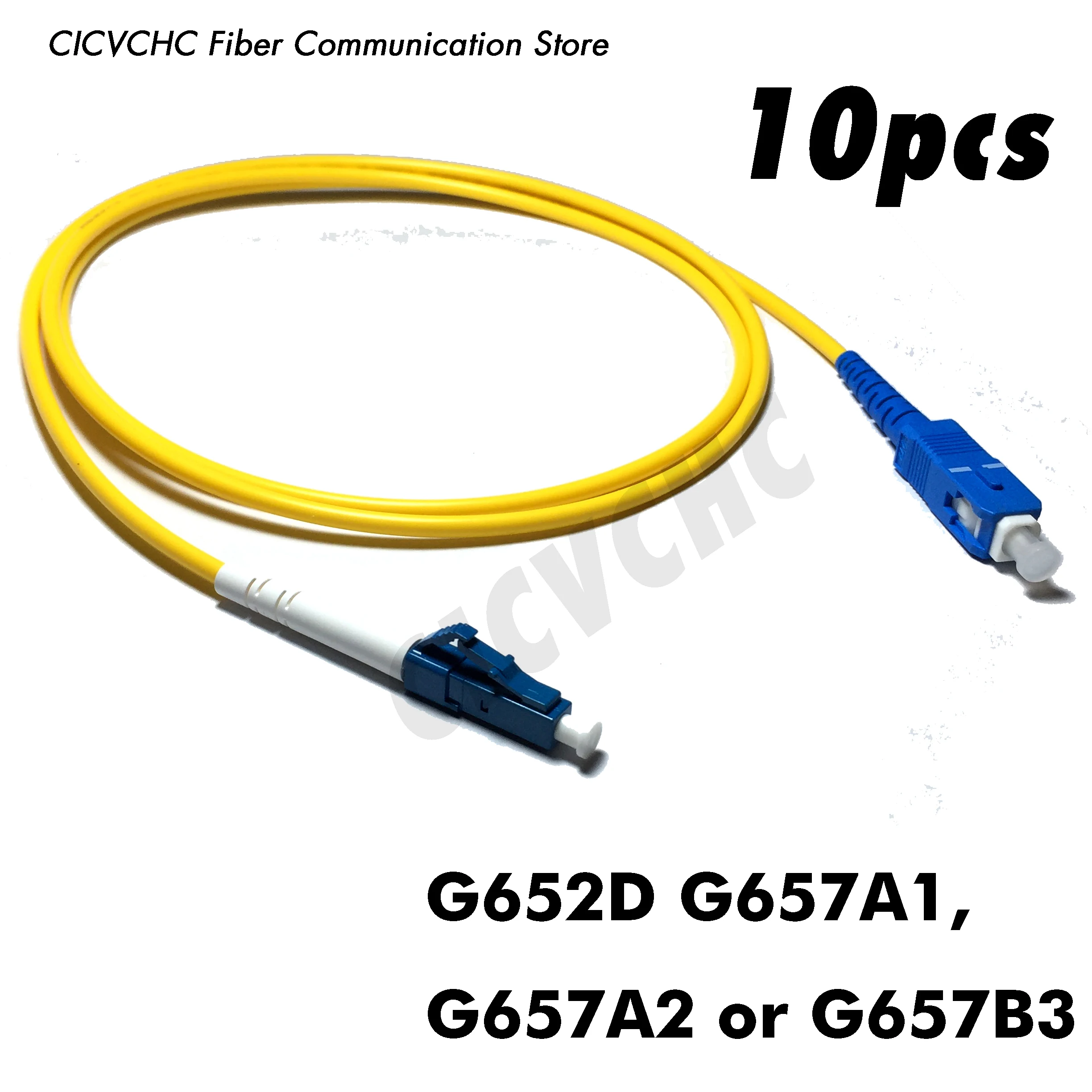 

10pcs LC/UPC-SC/UPC Fiber Patchcord-SM(9/125) G652D or G657A1-1m, 1.5m or 5m-3.0mm Cable / Jumper