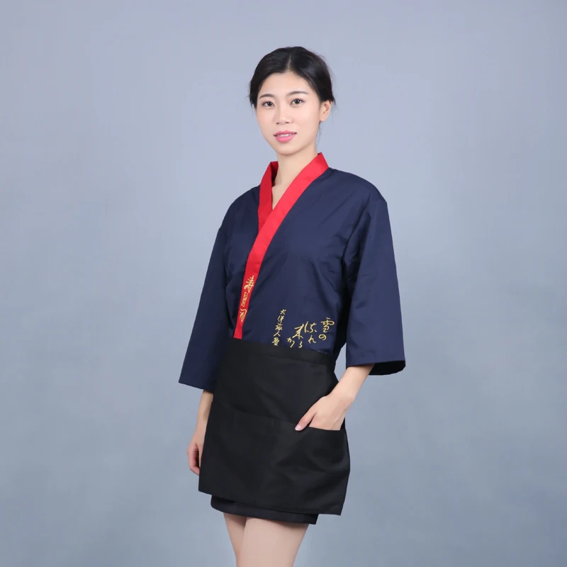 Sushi Chef Uniform Japanese Cuisine Men Women Cook Shirt Hotel Kitchen Jacket Korean Barbeque Restaurant Waiter Work Clothes