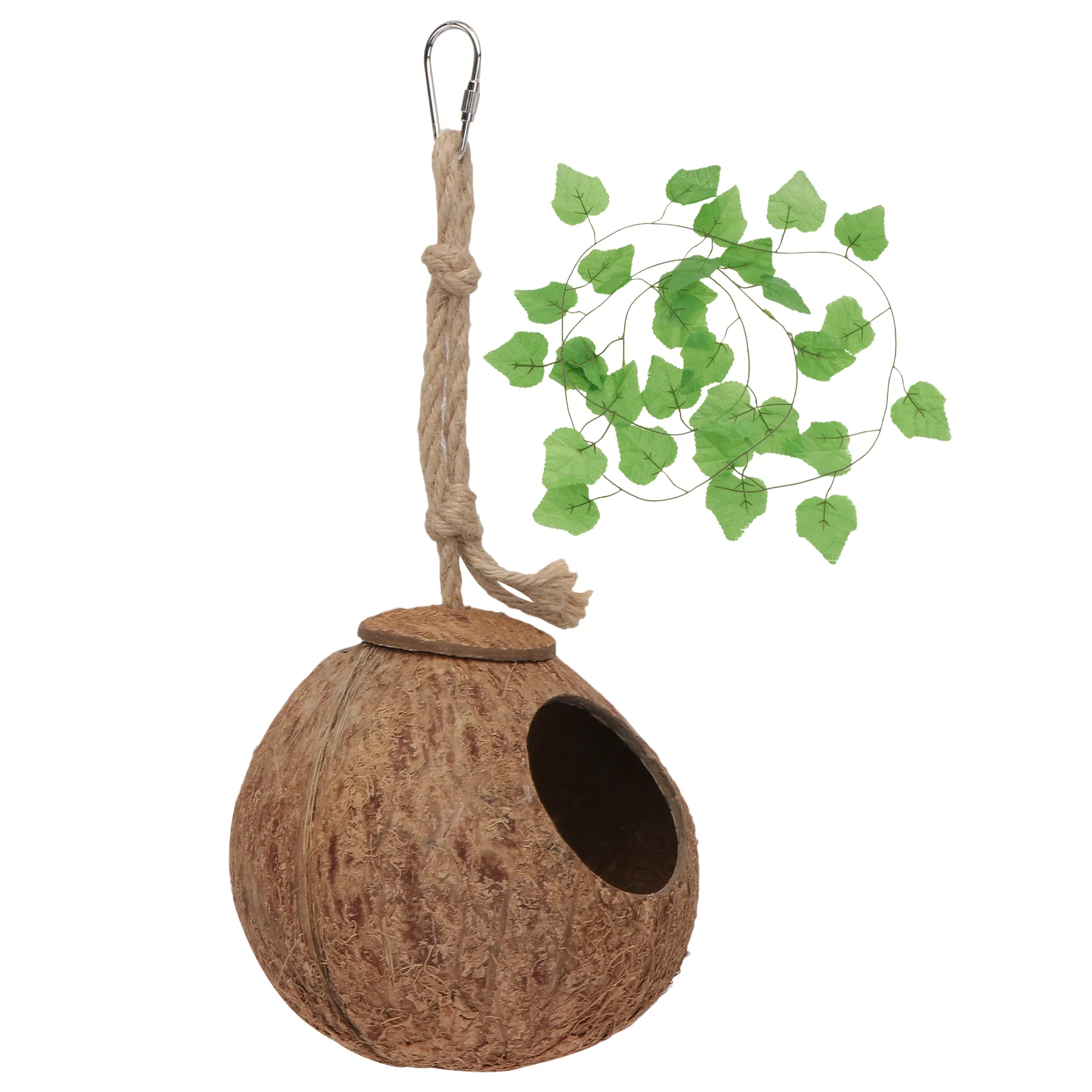 

Climbing Pet Coconut Shell Nest Bird Toys Reptiles Sleeping Supply Amusement Rope Hanging Hide Lizard House Small Villa