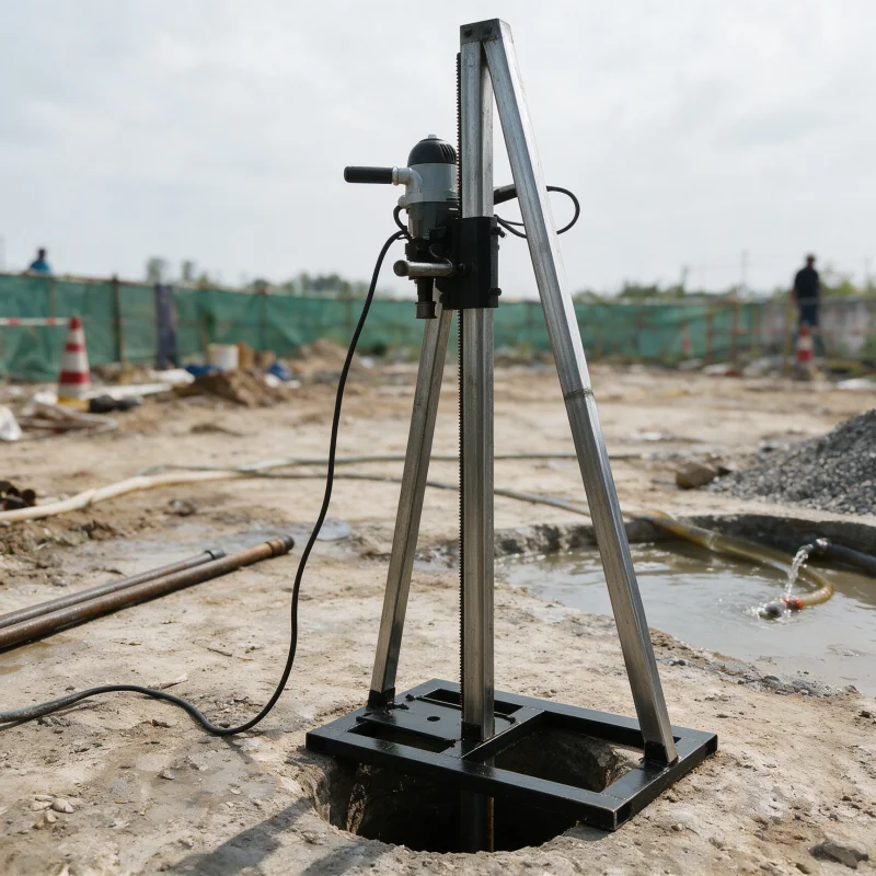 Customized Dual Type Vertical Stand Handheld High Torque 60M Household Irrigation Livestock Intake Water Well Drilling Rig