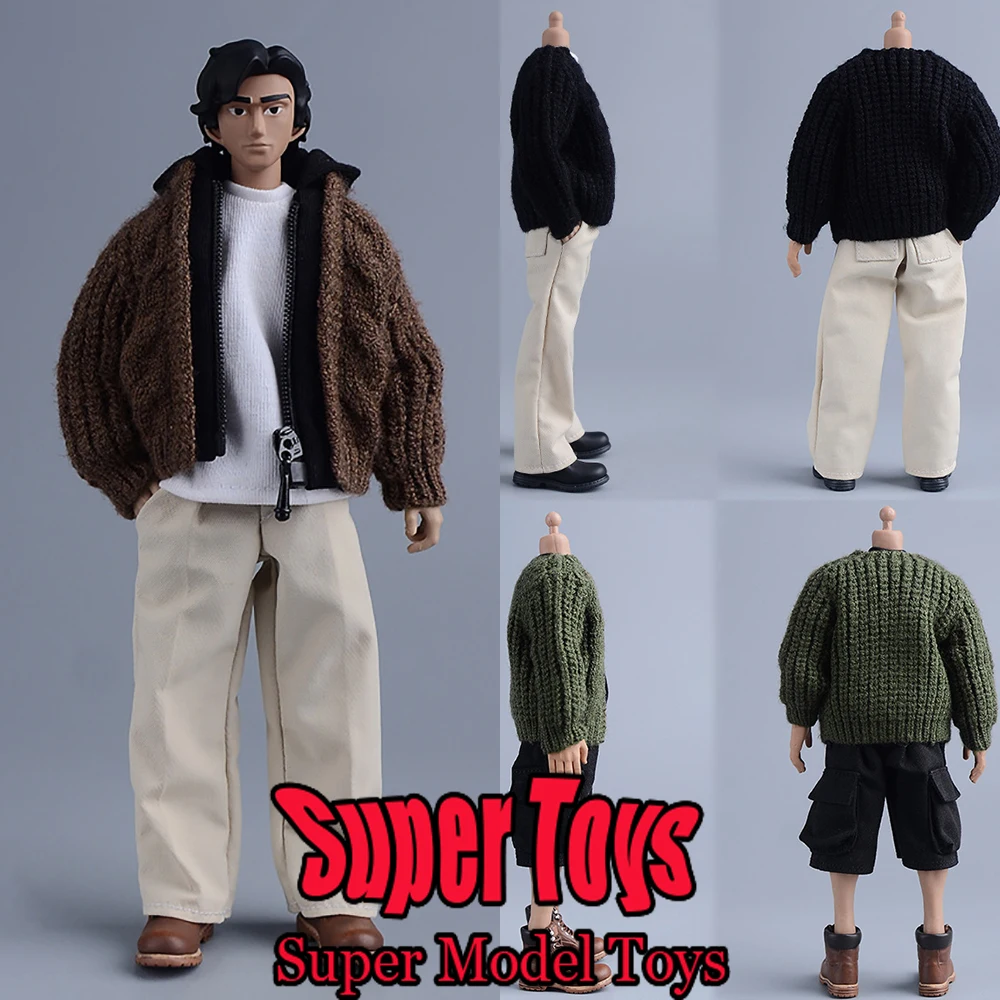 

In Stock 1/12 Scale Male Soldier Clothes Accessories Casual Knitted Sweater Jacket Fit 6-inches Action Figure Model Doll
