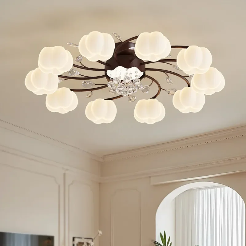 Ceiling Light 2026 New Creative Cotton Lamp French Retro Living Room Ceiling Light Modern Minimalist Crystal Lamp
