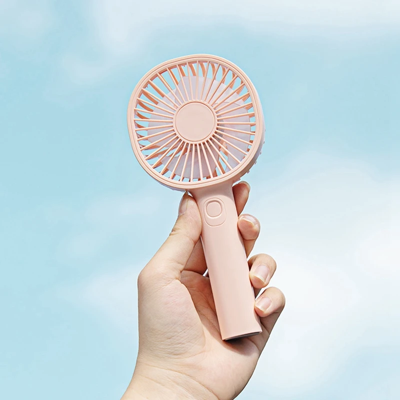 

USB Mini Fan Rechargeable Portable Handheld Fan Shopping Cooling Home Car Air Cooler -Pink