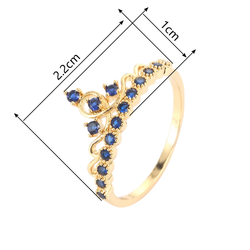 Elegant Female Stylish Crown Design Ring Trendy Synthetic Zirconia Women's Ring view 5