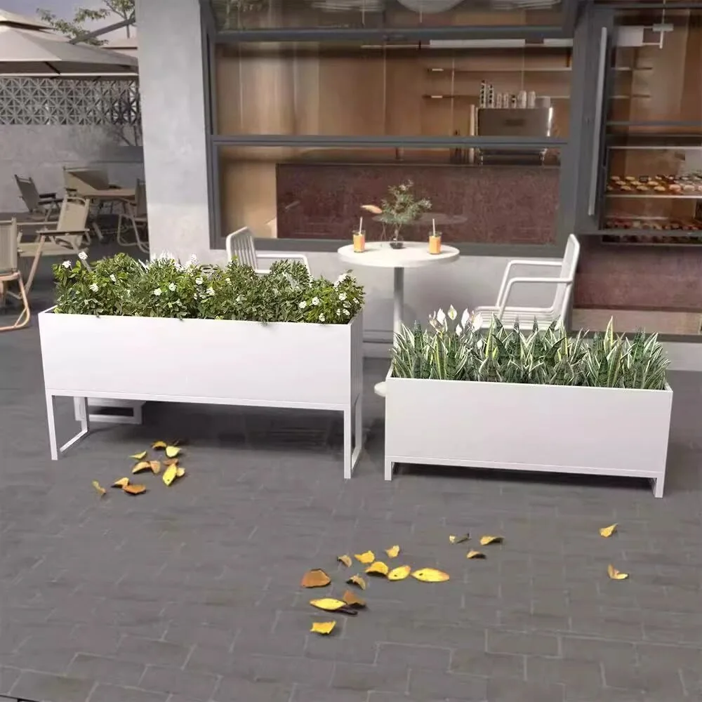 Outdoor stainless steel flower box Balcony Courtyard Planting box Cafe Green plant partition Fence outside