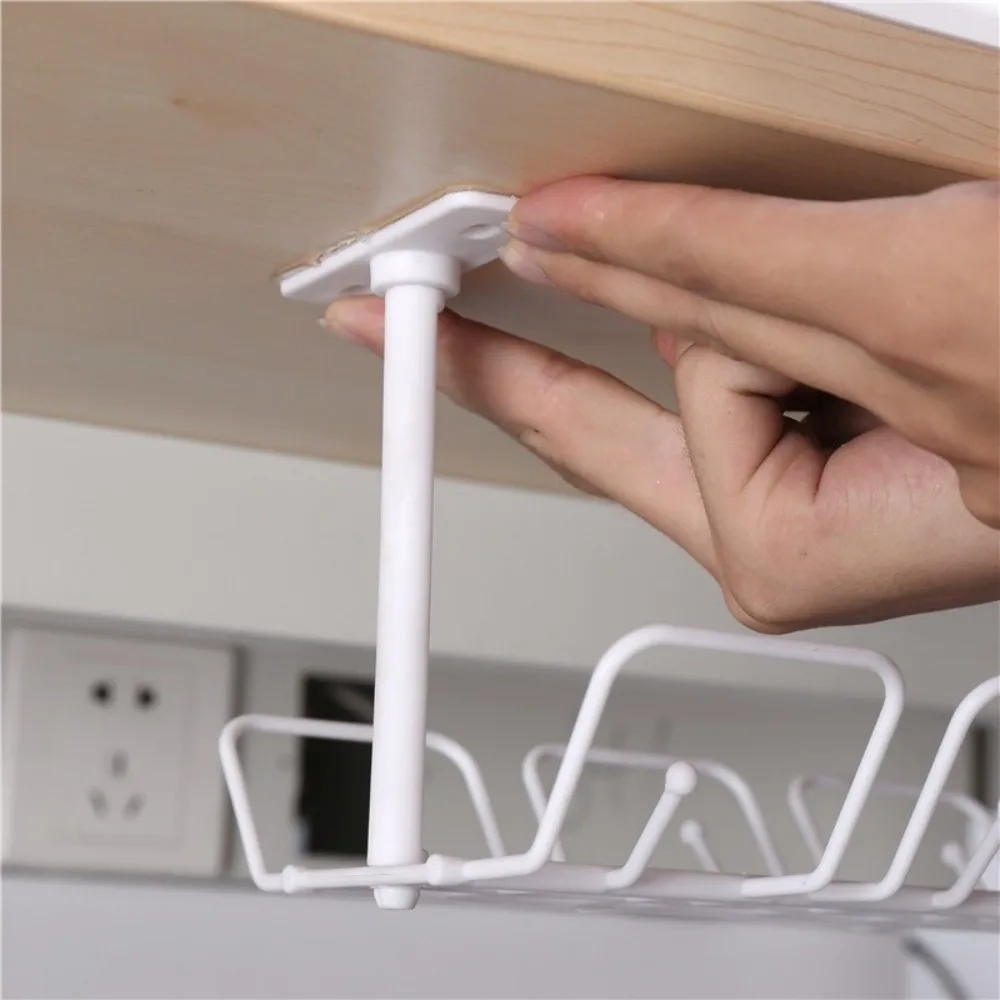 Under Desk Cable Management Tray Organizer Multi Purpose Computer Monitor Power Strip Cord Holder Plastic Storage Rack - view 2