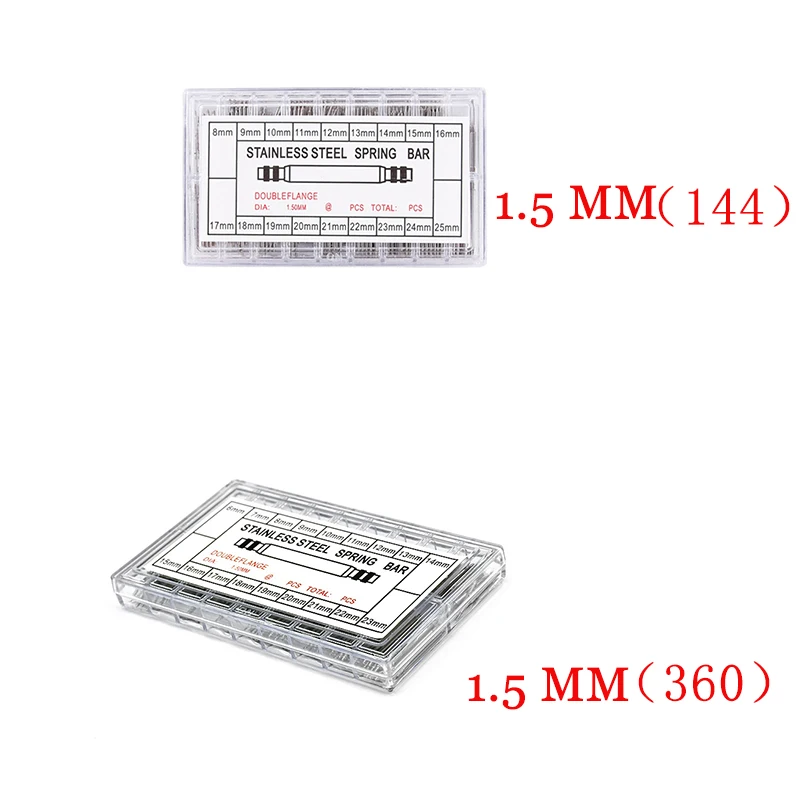 

144/360Pcs Stainless Steel Watch Band Spring Bars Strap Link Pins 1.5MM Dia Watch Repair Tools 8mm-25mm
