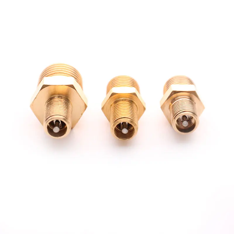 2Pcs M10/1/8\'\'/1/4\'\' NPT MPT Brass Air Compressor Tank Fill Valve Double Head