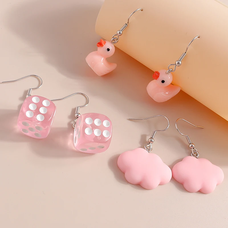 Aihua Niedliche Cartoon-Würfel-Ente-Wolken-Ohrringe-Set für Frauen und Mädchen, schöne Tier-Ohrringe, trendiger Geburtstagsschmuck, Geschenke – Detail 8