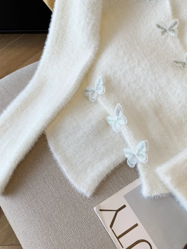 Harajuku Vintage élégant tricot doux pull femmes coupe ajustée à manches longues col en v hauts irréguliers décontracté mode bureau dame pulls