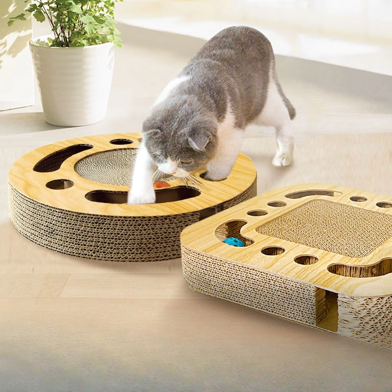 

Cat Toys Corrugated Paper Cat Scratching Board Claw Grinder Cat Teasing Stick Spinning Ball Pet Supplies