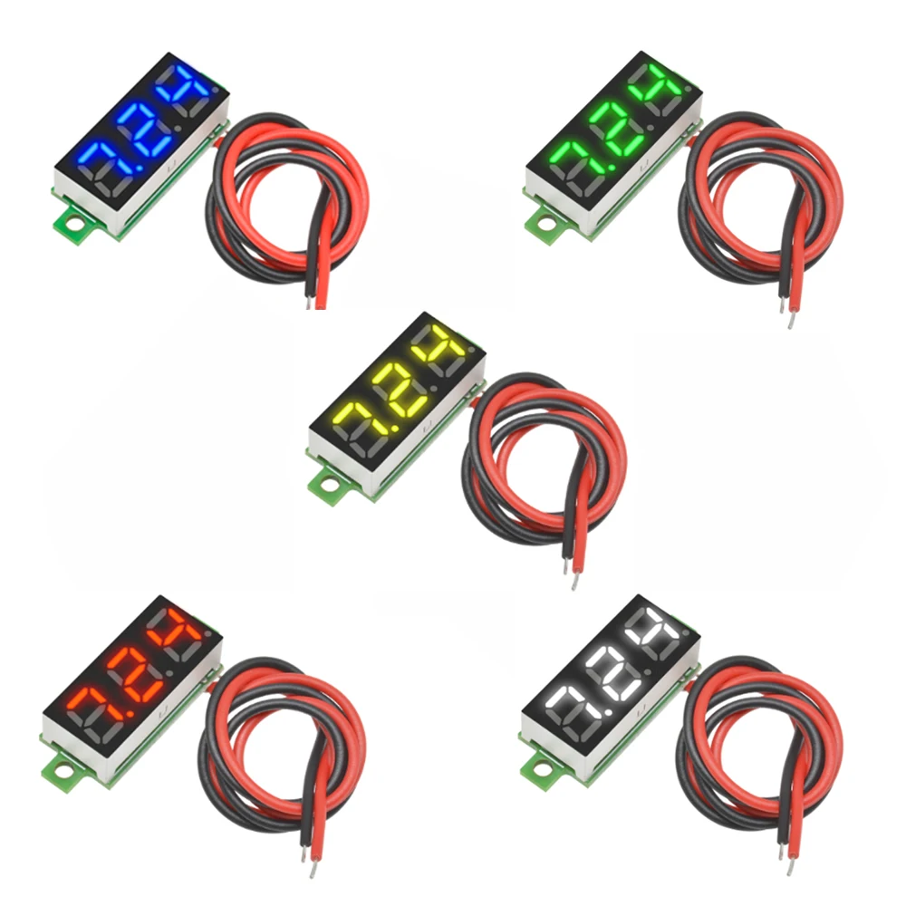 5pcs/lot 0.28 Inch LED Digital Voltmeter Mini Size 2-wire 3-