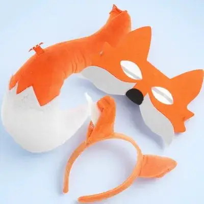 

1Set Fox Mask and Tail Set Adorable Animal Theme Accessories Great for Cosplay Festival Celebration Decorative Use