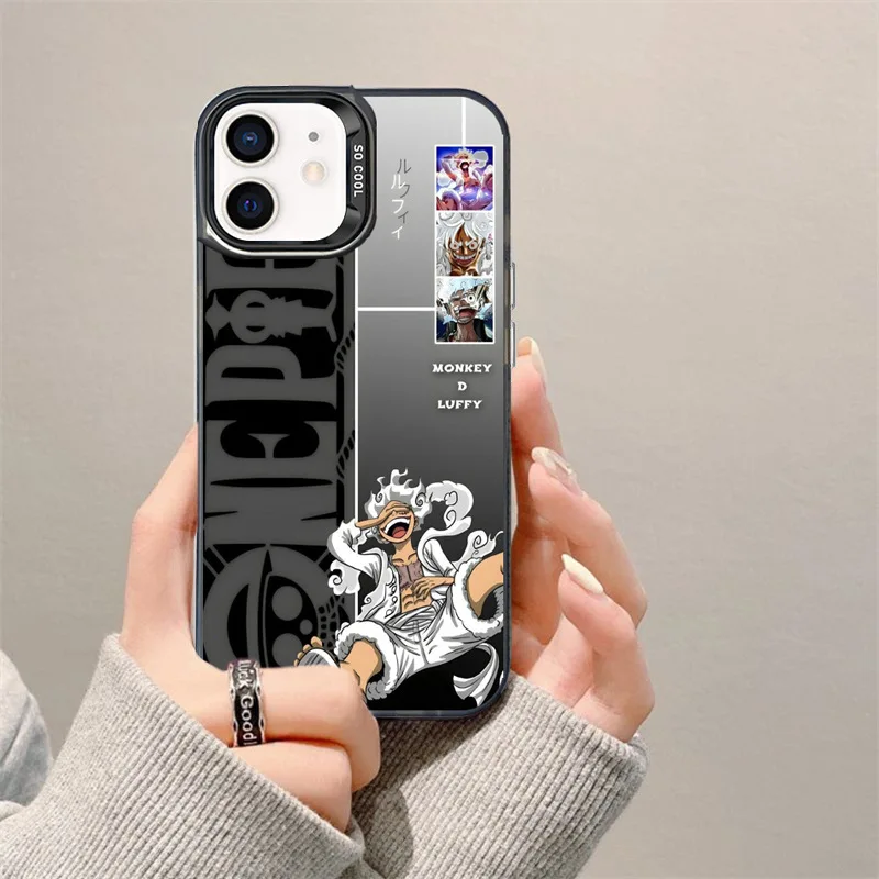 Einteilige Anime Ruffy Gear 5 Handy hülle für iPhone 15 14 13 Pro Max 12 11 Soft TPU Schutz stoß feste Rückseite Funda