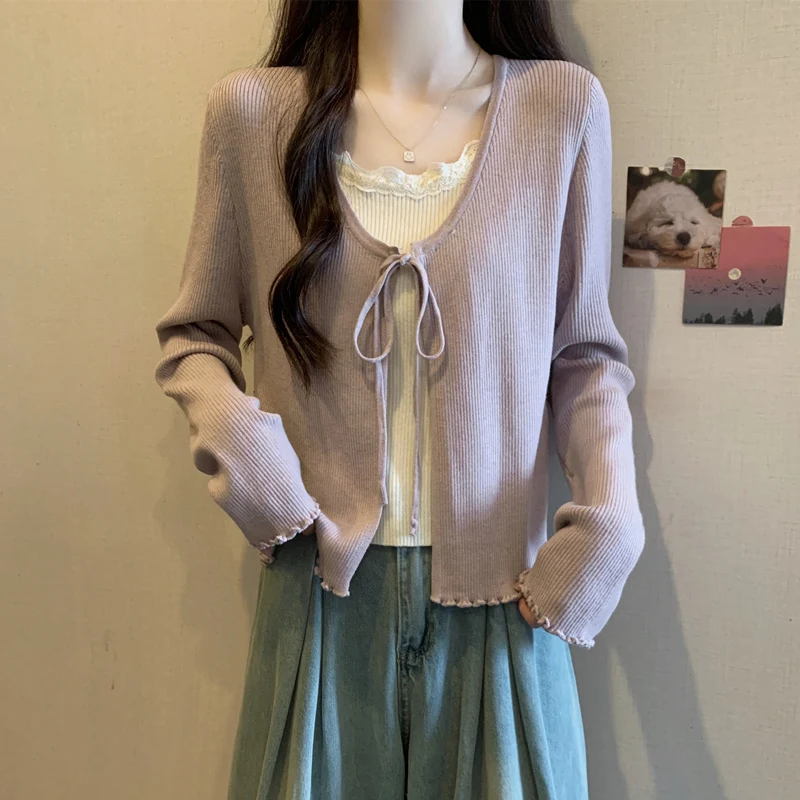 

Вязаный топ Ele с Wood ain s для женщин, большие размеры, осень 2021, длина до плеч, дизайн, скрывающий живот, для похудения, Ef...