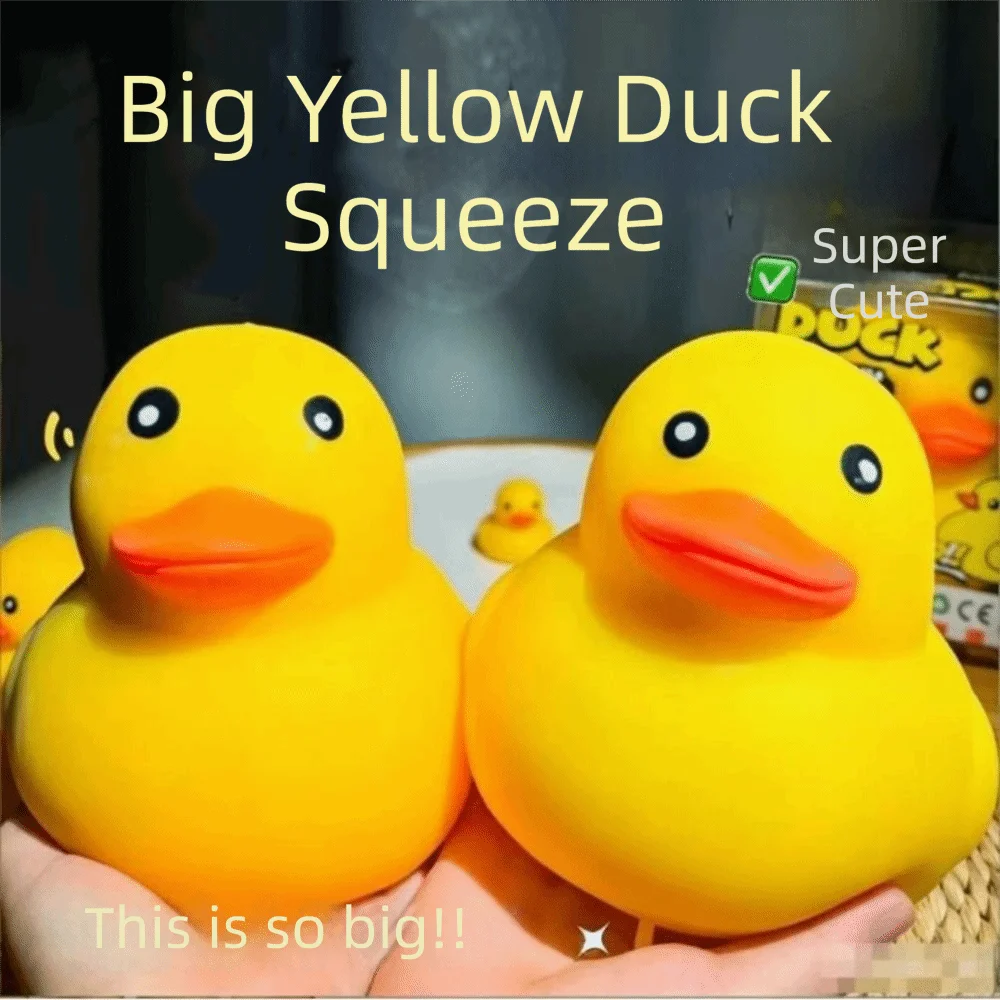 Portable Non-Bounce Squishy Duck Animals Elastic Duck Pinch Soft Texture Yellow Sensory Stress Adults