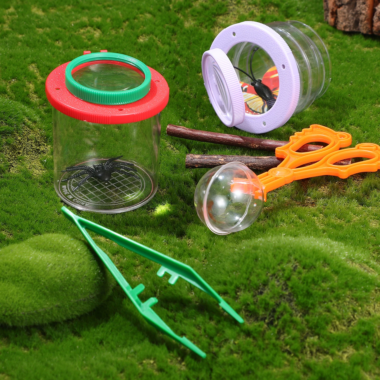 1Set Critter Catcher Set for Kids Magnifying Box Handy Scoopers Tweezers Ventilated Viewer Cups Nature Exploration Instruments