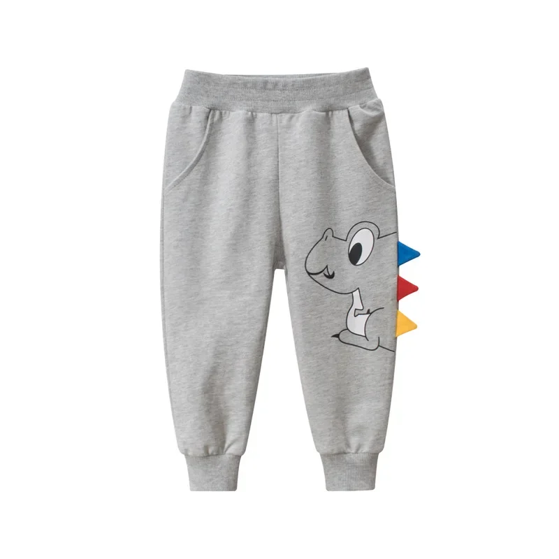 Cartoon Dinosaur Boys Trousers Sports Pants 2024 Autumn Cotton Sweatpants for 2-9Years Boy Full Length Harem Pant Kids Trousers