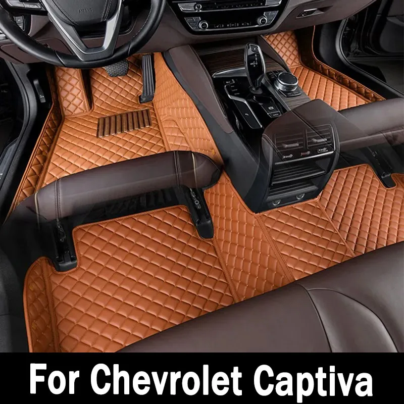 Car Mats For Chevrolet Captiva 7seat C100 C140 2006~2010 Anti-dirt Carpets Leather Mat Rugs Pad Interior Parts Car Accessories