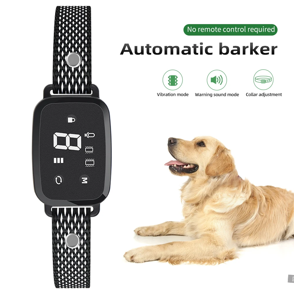 Automatic Anti Bark Dog Collar for Puppies Waterproof Rechargeable Dog Effective Stop Barking Training Collar Double Vibration