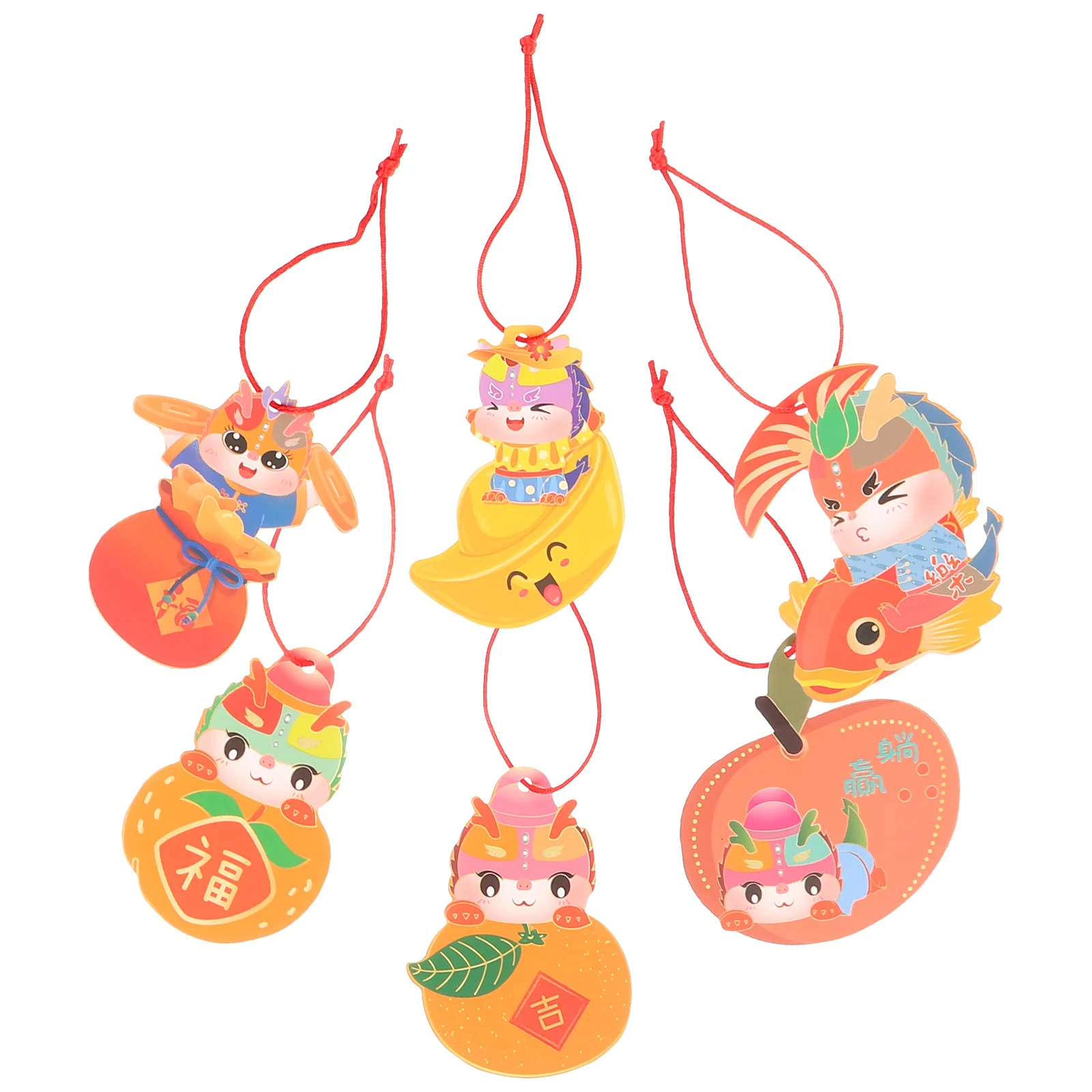 6 قطعة زينة السنة القمرية الجديدة 2024 زخرفة التنين الكلاسيكية احتفالية تخطيط المنزلية جدار نافذة الحلي 2024 زينة #5