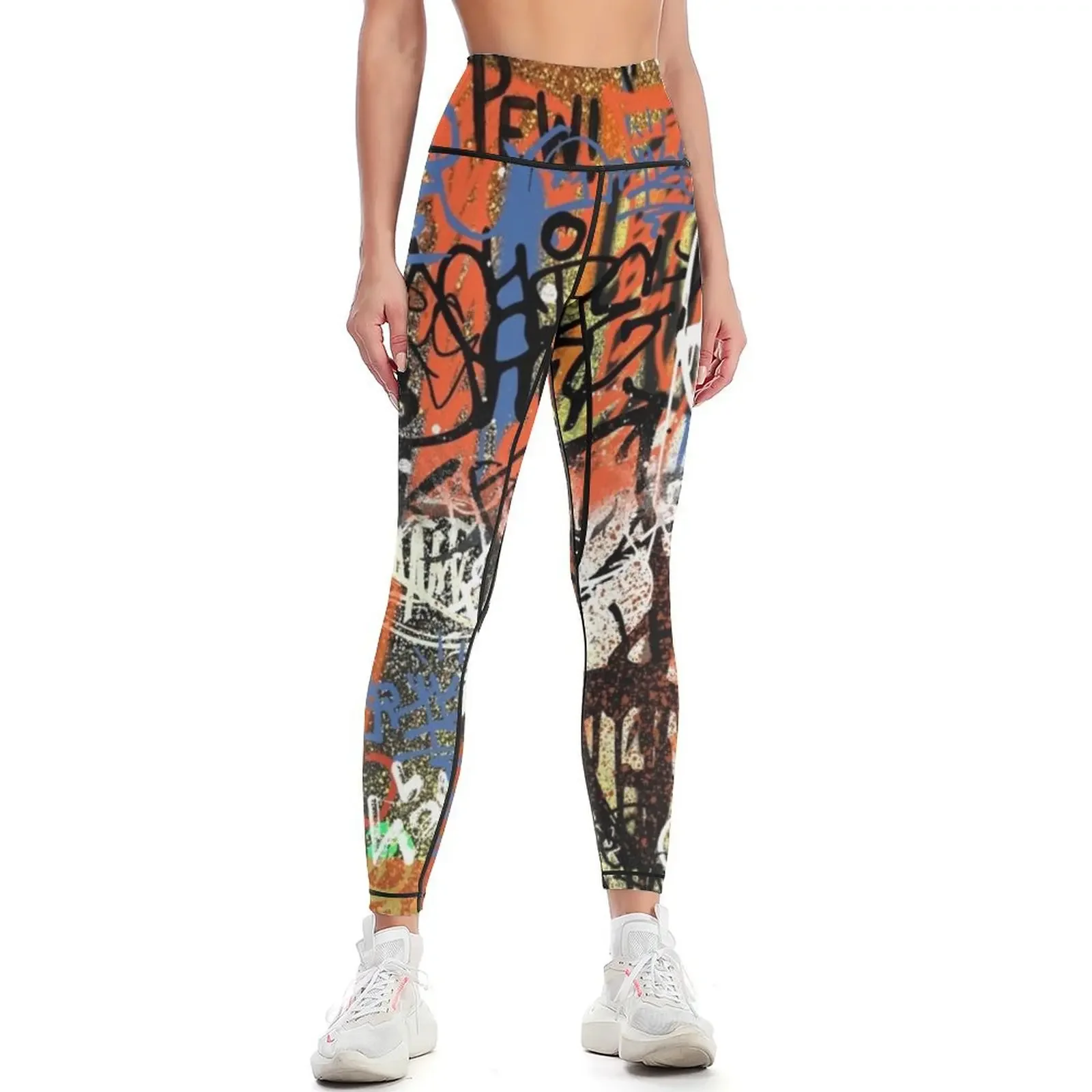 WALLART STREETART GRAFFITI SPRAY SPLASH Leggings push up fitness sport set Womens Leggings