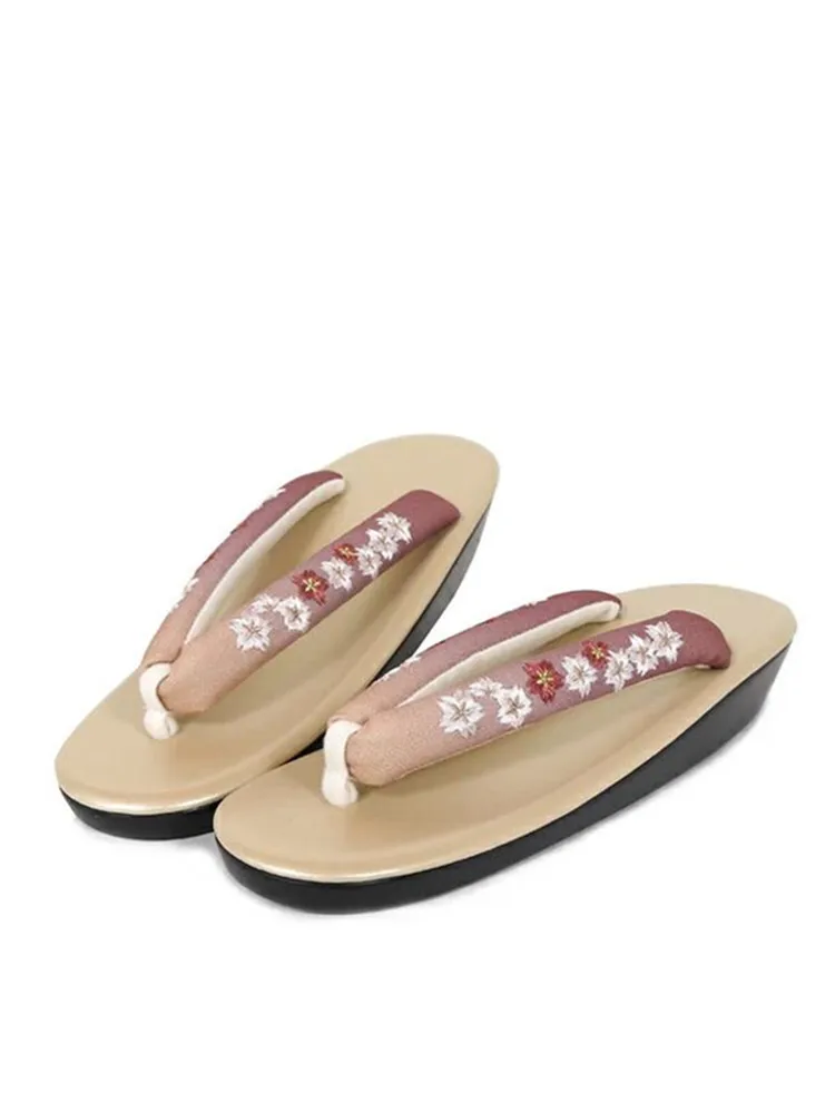 Slippers in Japanse stijl met grote maten, zachte, lichtgewicht houten klompen in Japanse stijl, kimono-stijl met gradiënt