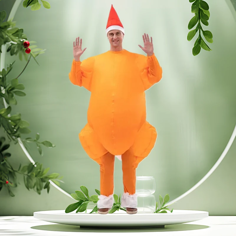 

Inflatable Roast Turkey Costume Halloween Chicken For Adults Inflatable Christmas Fancy Dress Mascot Cosplay Costume Clothing