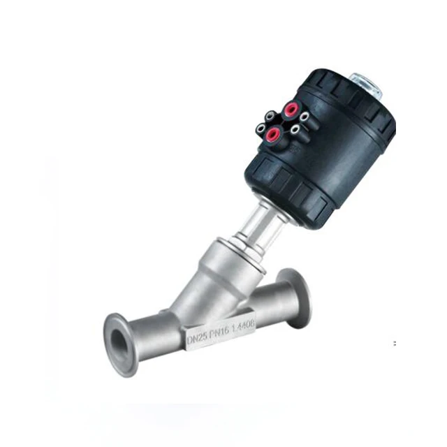 1Inch SMS SS304 SS316L Stainless Steel Sanitary Pneumatic Clamp Angle Seat Valve with High Quality Good Price Made in China