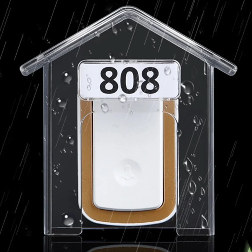 Doorbell Waterproof Cover Transparent Wireless Doorbell Rain Cover Protective Box Outdoor Doorbell Waterproof Shell