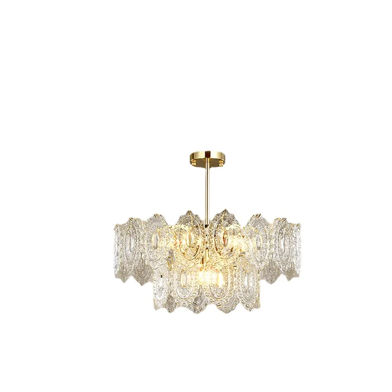 

YY Light Luxury Living Room Chandelier Nordic Creative Upscale Glass Dining-Room Lamp