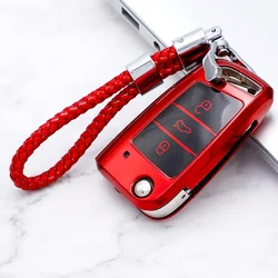 Car Key Case Cover Bag Keychain for VW Volkswagen MK7 Golf 7 Tiguan MK2 for Seat Ibiza Leon FR 2 Ateca Altea Skoda Octavia A7
