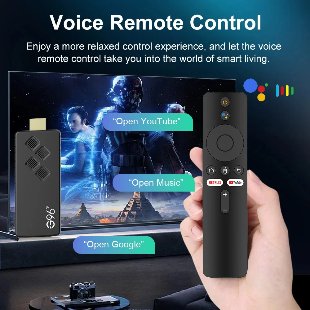 Android 14 5V/2A TV Stick Mortal Q2 Voice Remote Control 8K 4K Video BT5.0 Wifi6 Netflix YouTube Fast Streaming VS Fire TV Stick
