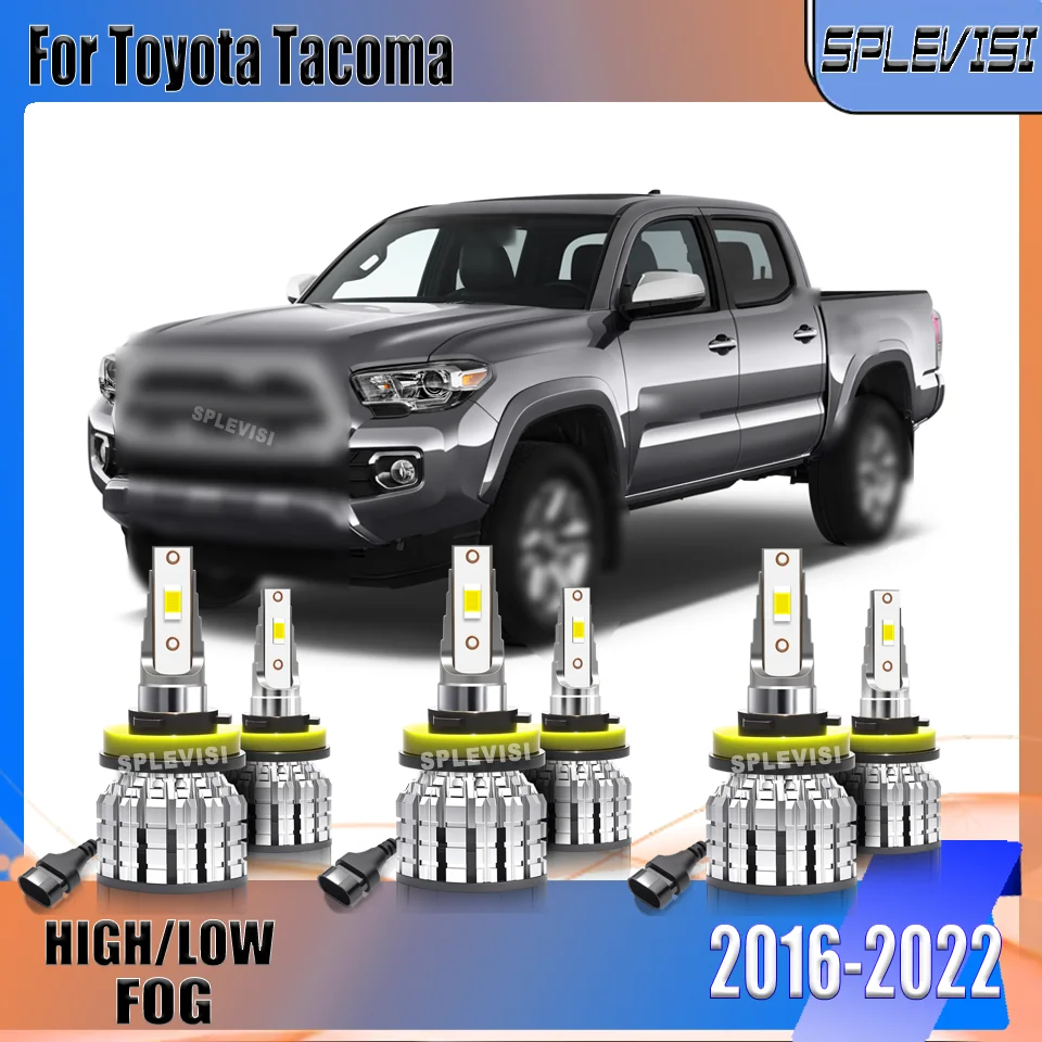 

SPLEVISI Plug And Play LED Headlight Foglamp Set Hi/Low Beam Foglight Bulbs For Toyota Tacoma 2016 2017 2018 2019 2020 2021 2022
