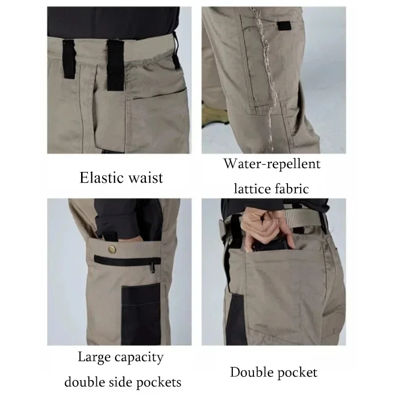 Pantaloni da lavoro resistenti all\'usura pantaloni Cargo dritti multitasche da uomo pantaloni tattici da Jogging all\'aperto pantaloni Casual