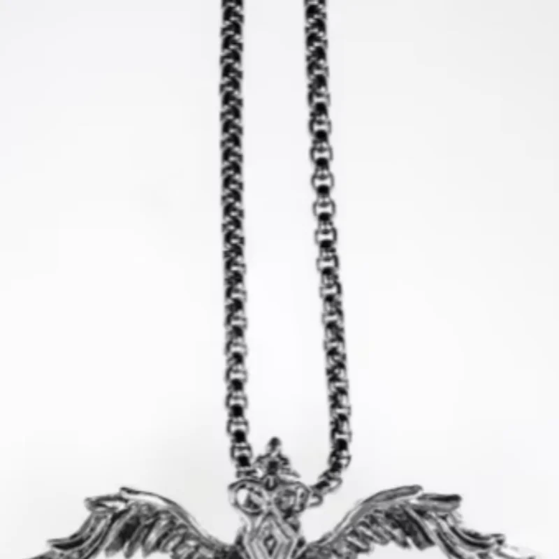 Six Angel Wing Cross Necklace,Seraph Cross Pendant,Metal Gothic Jewelry,Y2K Poetry Necklace , Forever Indie,Memento Fantasy Gift