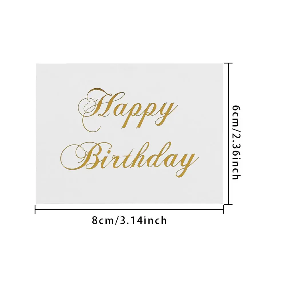 50PCS 6x8cm Thank You White Greeting Card Gold Stamping Simple Design Handwriting Message Cards Gift Decor Happy Birthday