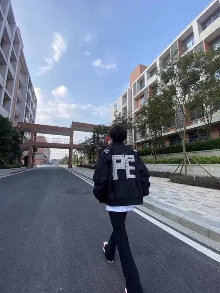 

Уличная одежда American Sle с вышитыми буквами Flight Jaet ex Бейсбольное пальто с воротником-стойкой Модный брендовый хлопок Long Sve