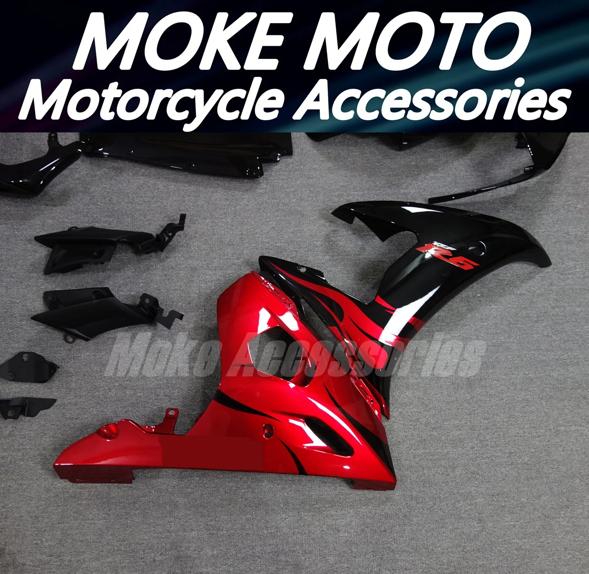 Motorcycle Fairings Kit Fit For Yzf R6 2003 2004 2005 Bodywork Set High Quality Injection Black Red Flame