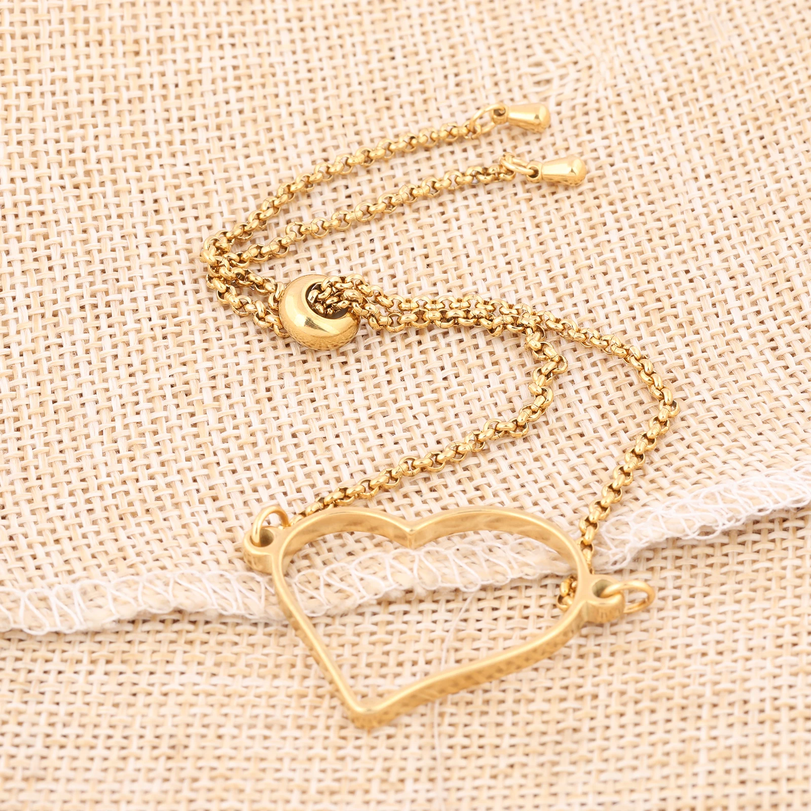 3pcs Stainless Steel Gold Plated Heart Open Bezel Bracelet Connector Frame Blanks For Resin Jewelry Making Supplies view 4