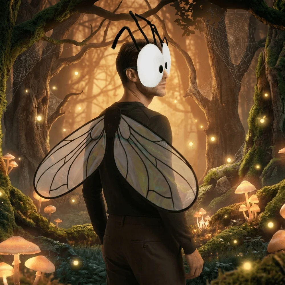 Lightweight Bugs Fly Wings Insect Sparkle Cosplay Fly Wings Handmade Craft Elastic Straps Party Wings Women