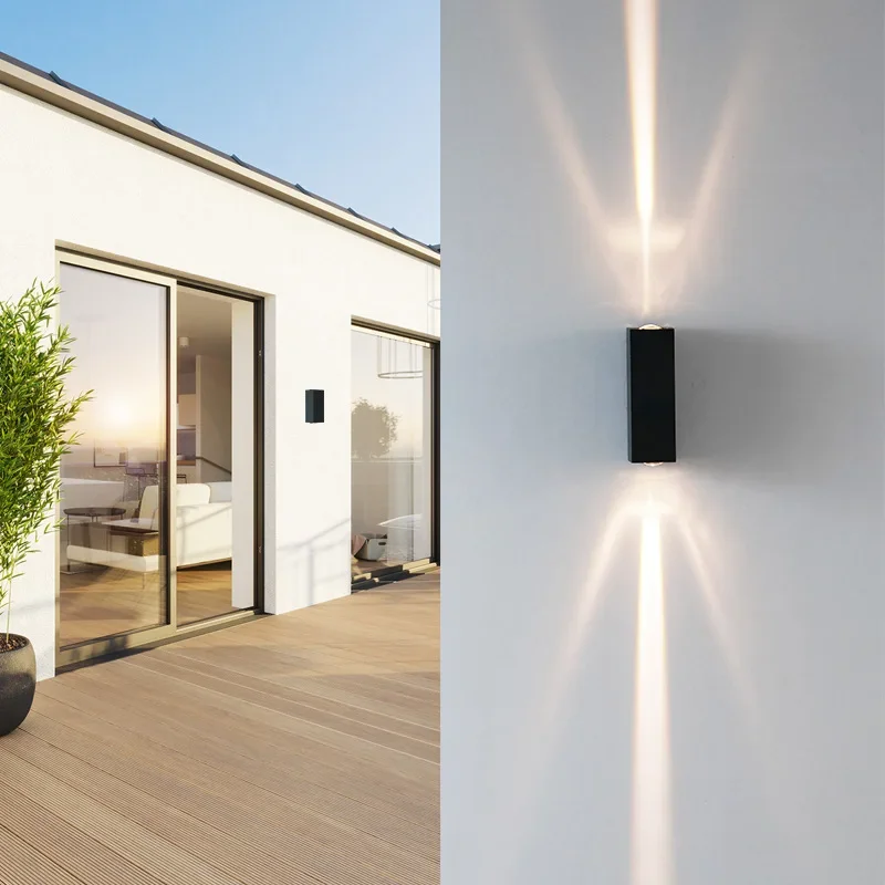 في الهواء الطلق مصباح الجدار مقاوم للماء 6 واط أضواء الجدار الألومنيوم فناء الشرفة حديقة أضواء صعودا وهبوطا أضواء الجدار Led #6