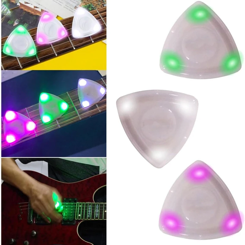 

Fashion Cool Beat Picks Beatpicks Touch Luminous LED Glowing Guitar Pick Light Up Plectrum for Ukulele Bass Electric Guitarists