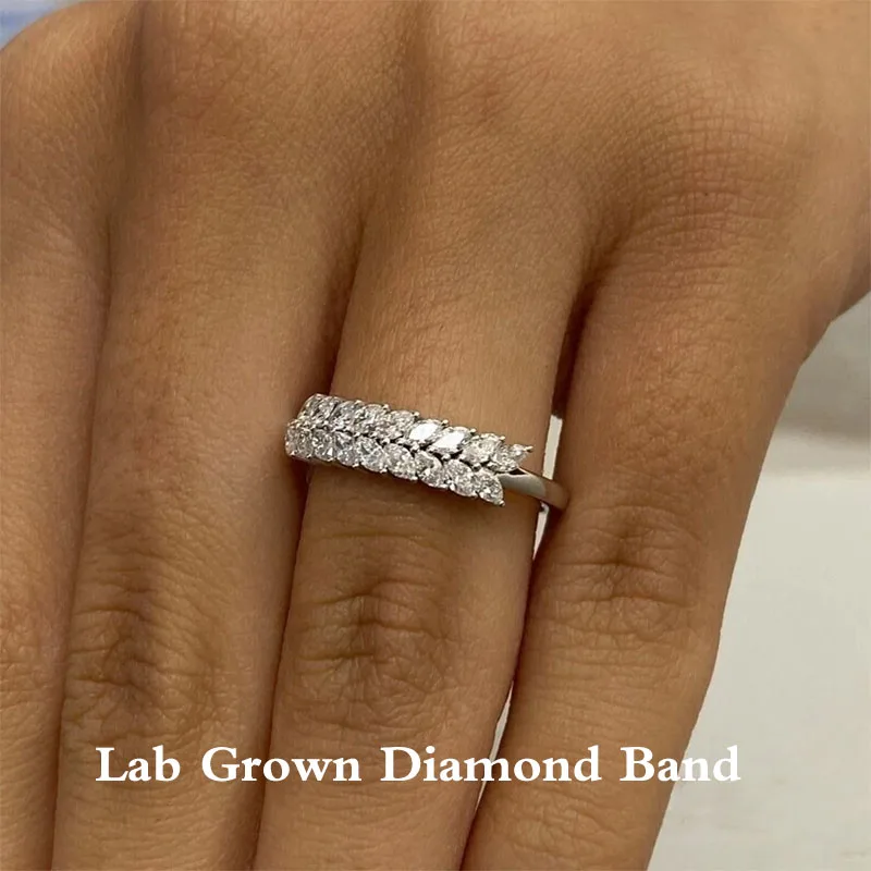 

14-каратное золото 0,72 карата, огранка маркизы EF/VS, выращенное в лаборатории бриллиантовое обручальное кольцо, уникальное кольцо