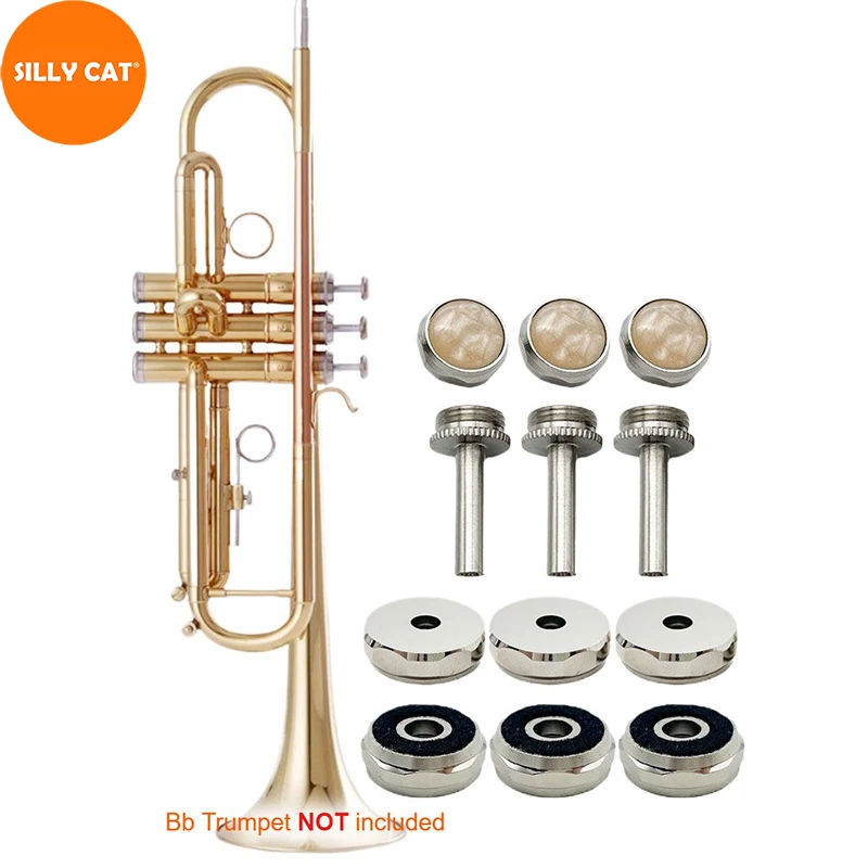 

Bb Trumpet Cornet Hand Button Lever Piston Connecting Rod Upper and Lower Cover Repair Parts