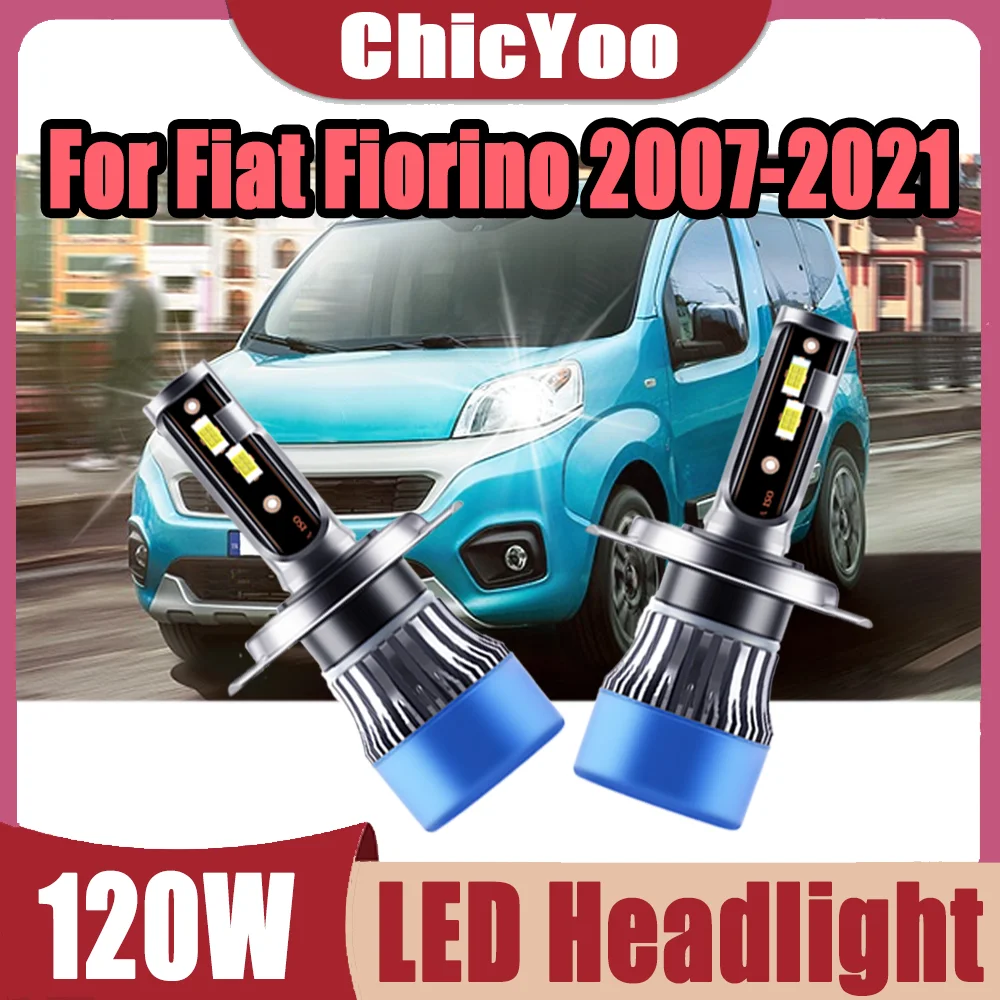 

2PCS 6000K Super White Car Light 3570 CSP Chips H4 Auto Lamps 20000LM LED Headlight Bulbs 120W 12V For Fiat Fiorino 2007-2021