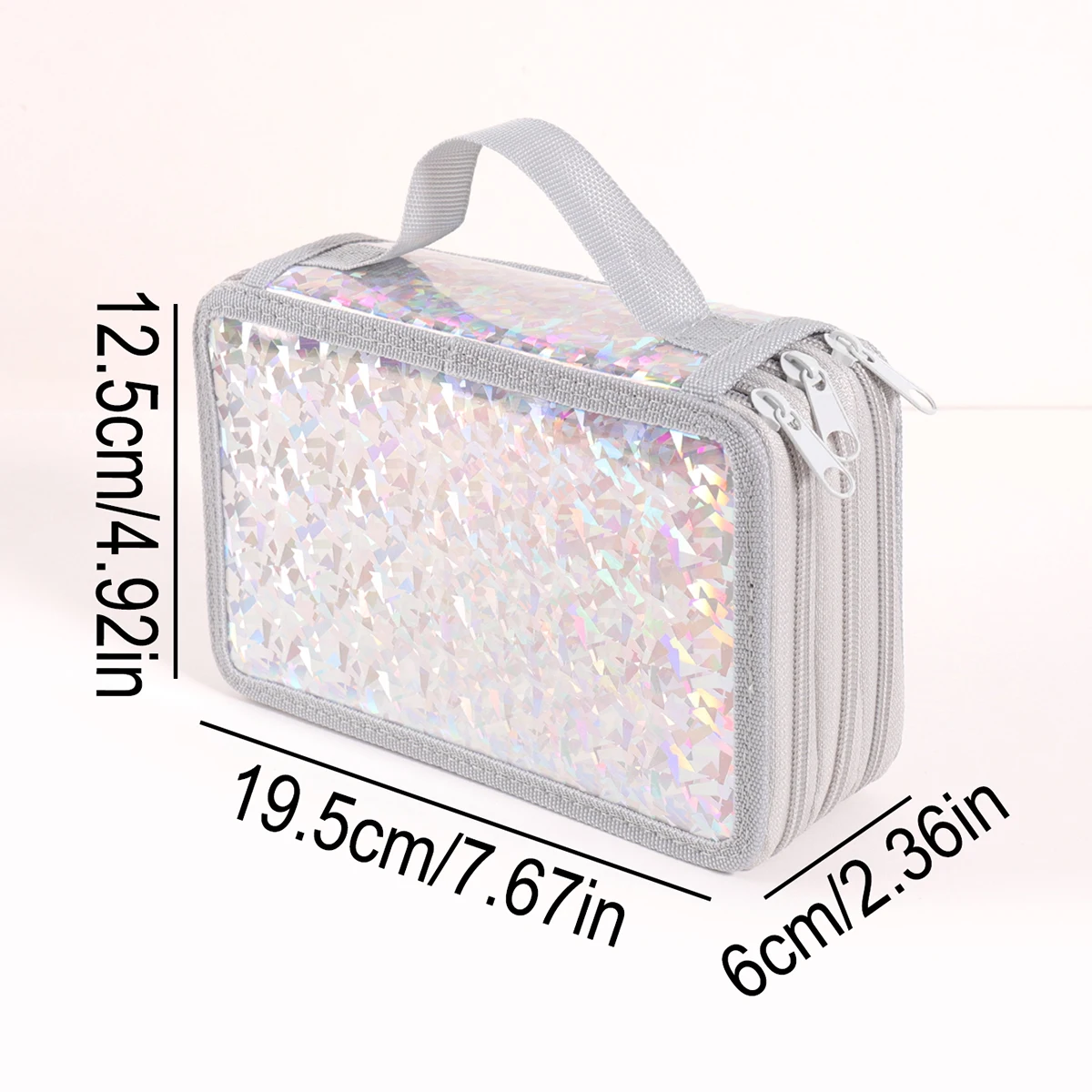 Shining Glitter 3-Layer Pencil Case,Large Capacity Zipper Pouch Organizer for School Office Art Supplies,Cute Gift for Friend